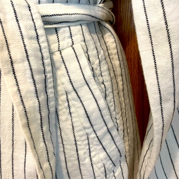 Rachel Zoe Striped White and Black Trench Coat, size M - Picture 3 of 7